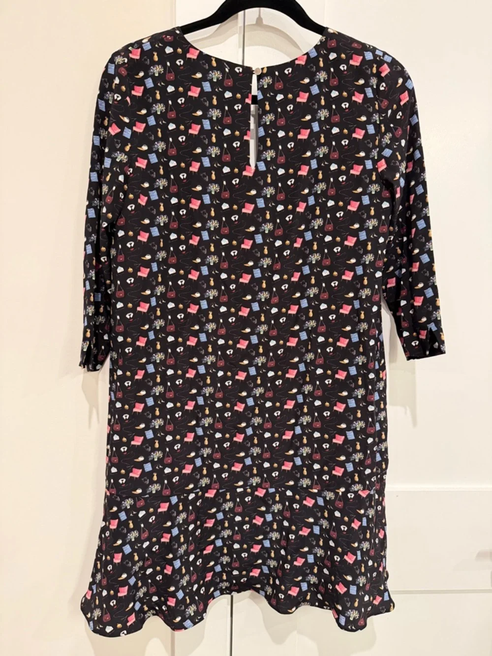 Sezane x Le Bon Marche Rive Gauche Silk Aimee Printed Shift Dress Size 36 US S